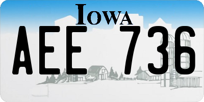 IA license plate AEE736