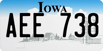 IA license plate AEE738
