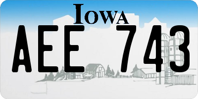 IA license plate AEE743