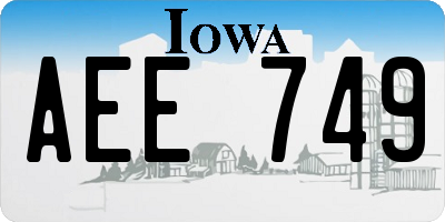 IA license plate AEE749