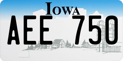 IA license plate AEE750