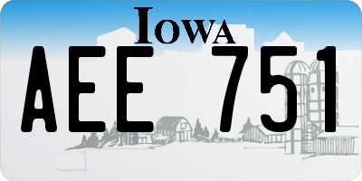 IA license plate AEE751