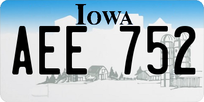 IA license plate AEE752