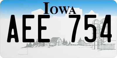 IA license plate AEE754