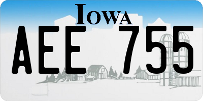 IA license plate AEE755