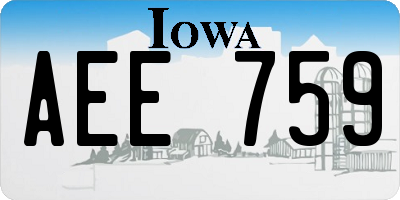 IA license plate AEE759