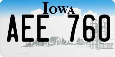 IA license plate AEE760