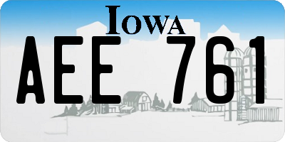 IA license plate AEE761