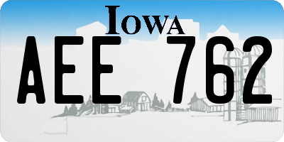 IA license plate AEE762