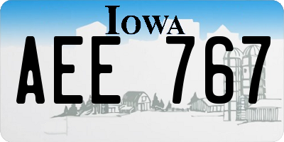 IA license plate AEE767