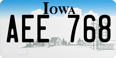 IA license plate AEE768