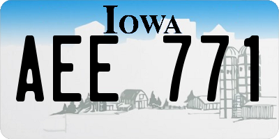 IA license plate AEE771