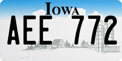 IA license plate AEE772