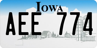 IA license plate AEE774
