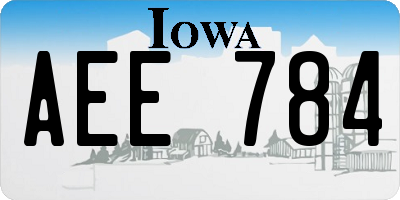 IA license plate AEE784