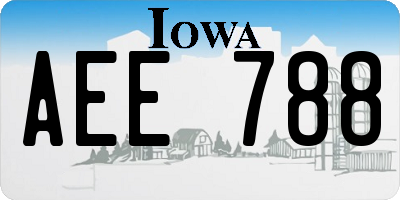 IA license plate AEE788
