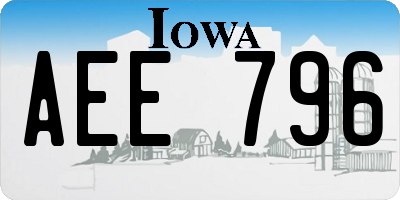 IA license plate AEE796