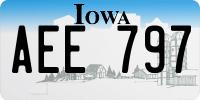 IA license plate AEE797
