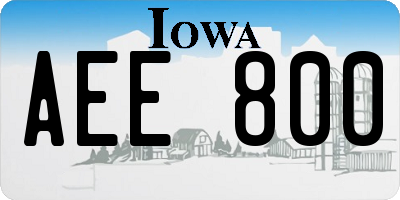 IA license plate AEE800