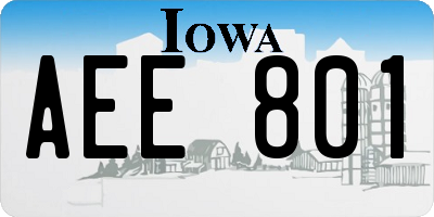 IA license plate AEE801