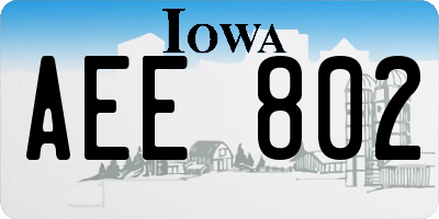 IA license plate AEE802