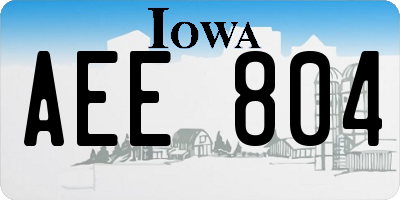 IA license plate AEE804