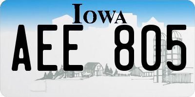 IA license plate AEE805