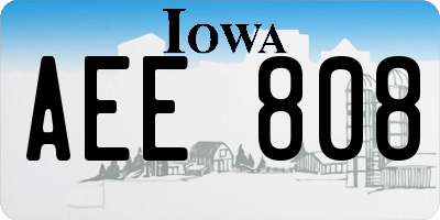 IA license plate AEE808