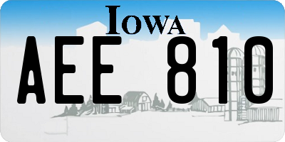 IA license plate AEE810