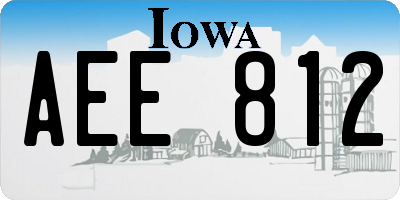 IA license plate AEE812