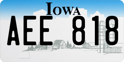 IA license plate AEE818