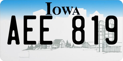 IA license plate AEE819