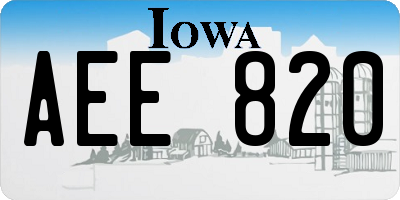 IA license plate AEE820