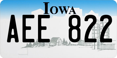 IA license plate AEE822