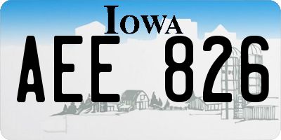 IA license plate AEE826
