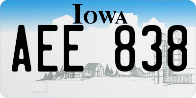 IA license plate AEE838
