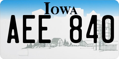 IA license plate AEE840