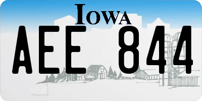 IA license plate AEE844