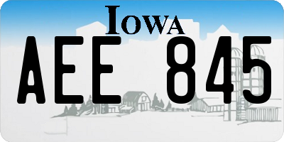 IA license plate AEE845