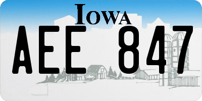 IA license plate AEE847