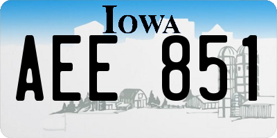 IA license plate AEE851