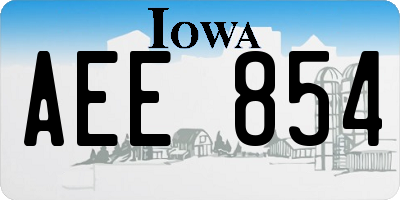 IA license plate AEE854