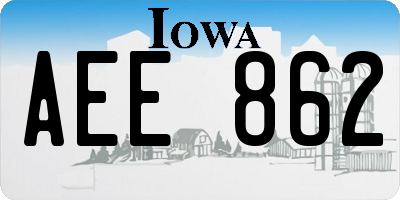 IA license plate AEE862
