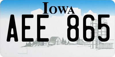 IA license plate AEE865