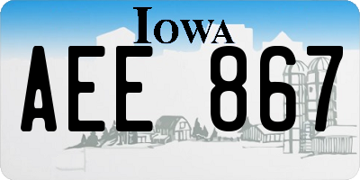IA license plate AEE867