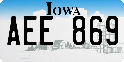 IA license plate AEE869