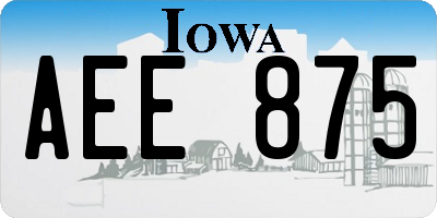 IA license plate AEE875