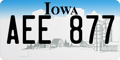 IA license plate AEE877