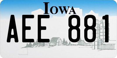 IA license plate AEE881