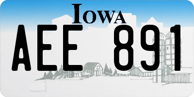 IA license plate AEE891